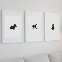 Tableaux Silhouette Terrier dessinés à la main