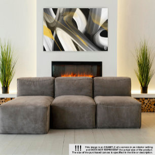 Toile Tablette d'art Abstraite tendance 24x18" Black Whi