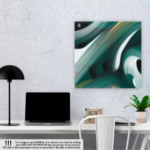 Toile Tablette d'art Abstraite tendance 24x24" noir blan