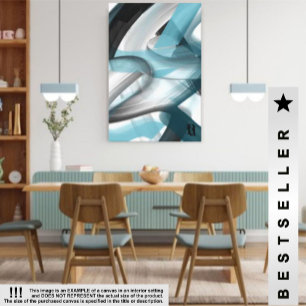 Toile Tablette d'art Abstraite tendance 24x36" Bleu noir
