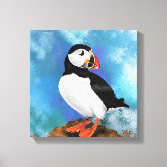 Toile Tablette d'Oiseau de Puffin Atlantique Imprimer -  (Recto)