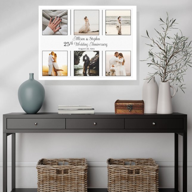 Toile Tabouret minimaliste 6 Photo 25e anniversaire Mari (Créateur téléchargé)