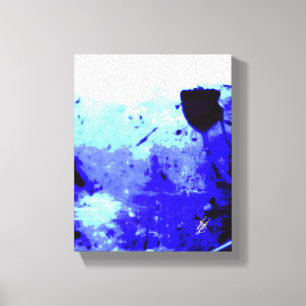 Toile Tache Bleu Blanc Abstrait Éclaboussure