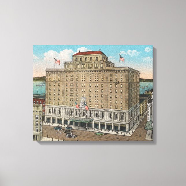 Toile Tacoma, WA - Vue de l'hôtel Winthrop (Recto)
