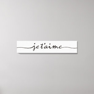 Toile t'aime de je - je t'aime en français - noir
