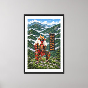 Toile Takeda Shingen Deep Green 16x24 0,75 po Cadre Noir