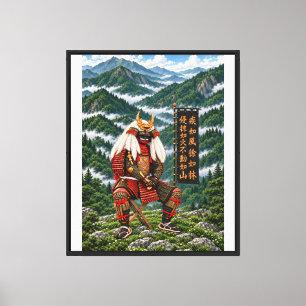 Toile Takeda Shingen Deep Green 20x24 0,75 po Cadre Noir