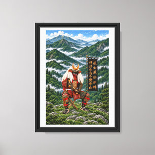 Toile Takeda Shingen Deep Green 9x12 Cadre Noir 0,75in
