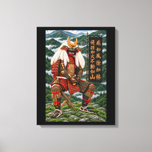 Toile Takeda Shingen Montagnes Vert Profond 16x20
