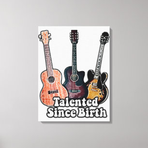 Toile Talentueux depuis la naissance. Guitare colorée vi