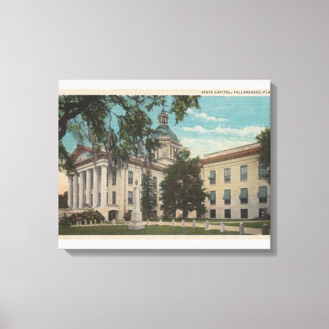 Toile Tallahassee, Floride - Vue extérieure de l'État (Recto)