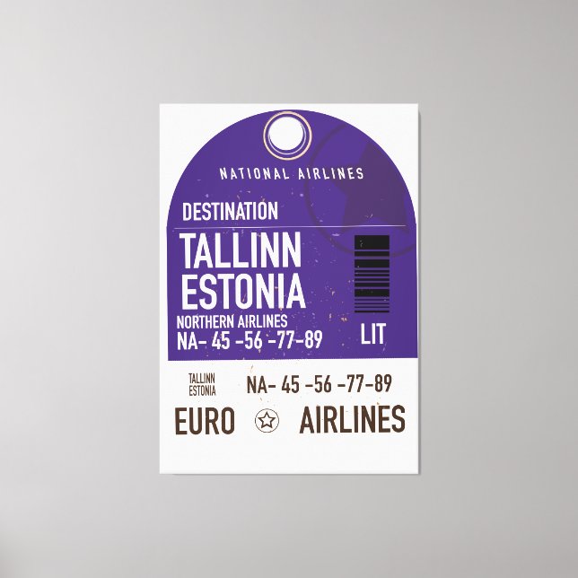 Toile Tallinn Estonie billet de voyage (Recto)