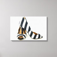 talons hauts rayés sur blanc