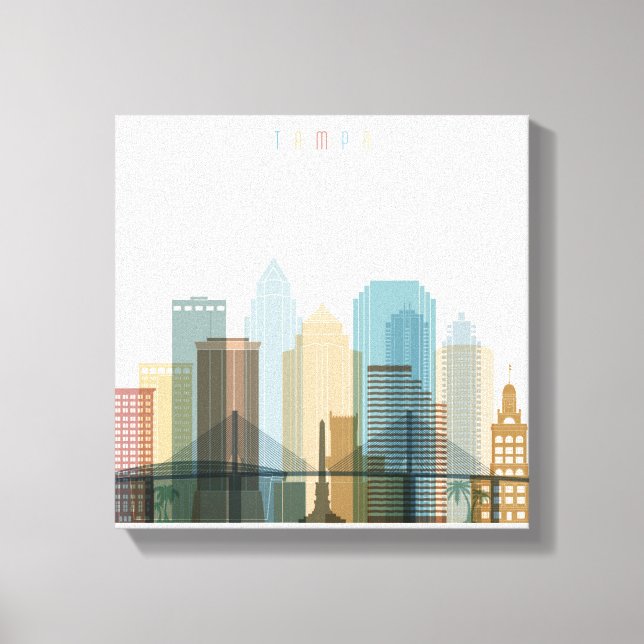 Toile Tampa, Floride | Ville Skyline (Recto)