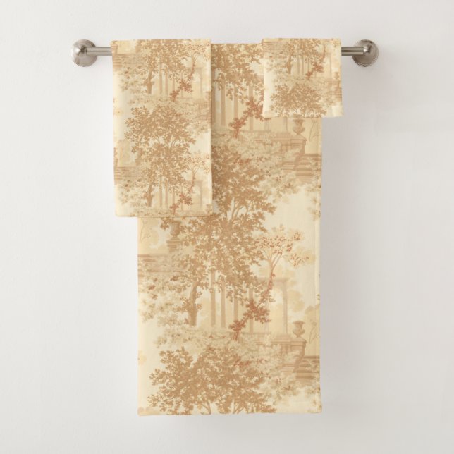 Toile Tan Paysage vintage avec Urnes et Colonnes (En situation)