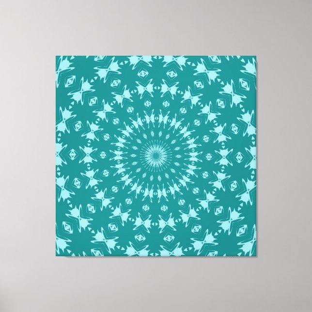 Toile Tanager Turquoise et Bleu sarcelle Motif Abstrait  (Recto)