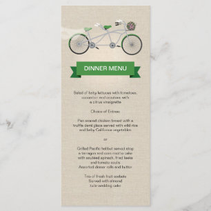 Toile tandem de Faux de menu de mariage de vert de