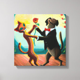 Toile Tango de danse de chat et de chien en Dance Club, 