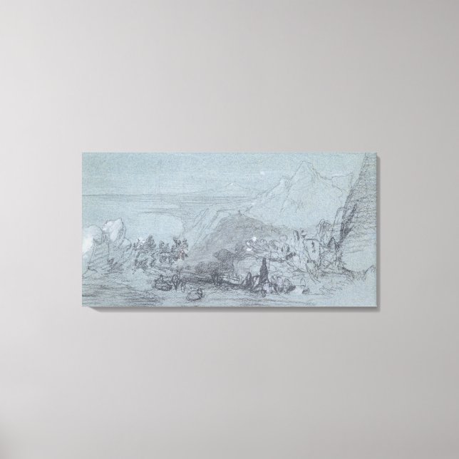 Toile Taormina, de 'Vues sur la Sicile' (craie & gouache (Recto)