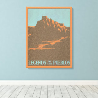 Toile Taos Pueblos vintage du Nouveau-Mexique, Art de po