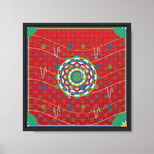 Toile Tapis Persan Motif Mandala  (Recto)