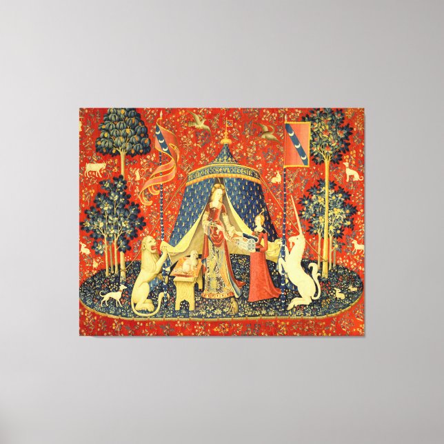 Toile Tapisseries Unicorne Lady Legend Médiéval (Recto)