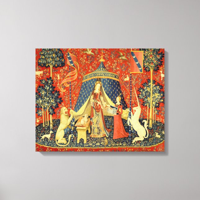 Toile Tapisseries Unicorne Lady Legend Médiéval (Recto)