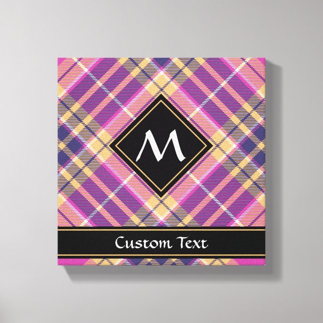 Toile Tartan rose, or et bleu (Recto)