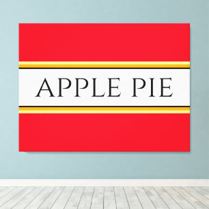Toile Tarte aux pommes Douces Rayures Rouges Blanches Ja