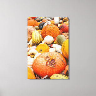Toile Tas de citrouilles et de courges