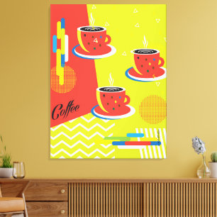 Toile Tasse à café abstraite Art contemporain tendance