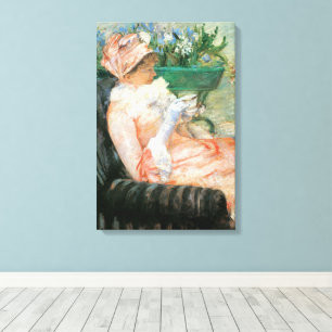 Toile Tasse de thé par Mary Cassatt, Impressionnisme Vin
