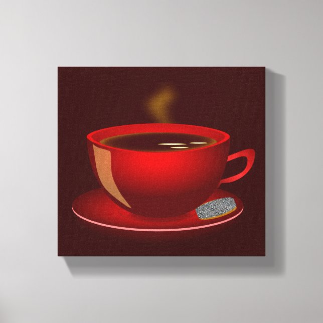 Toile tasse_de_thé_Vector_Clipart CAFÉ rouge CAFÉ TEA (Recto)