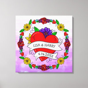 Toile Tatouage Graffiti Art Style Mariage mariée et cham