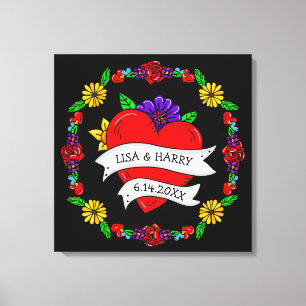 Toile Tatouage Graffiti Art Style Mariage mariée et cham