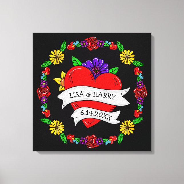 Toile Tatouage Graffiti Art Style Mariage mariée et cham (Recto)