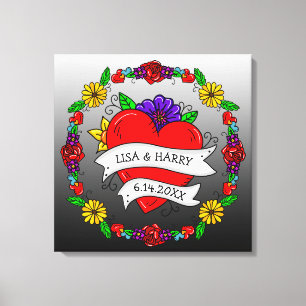 Toile Tatouage Graffiti Art Style Mariage mariée et cham