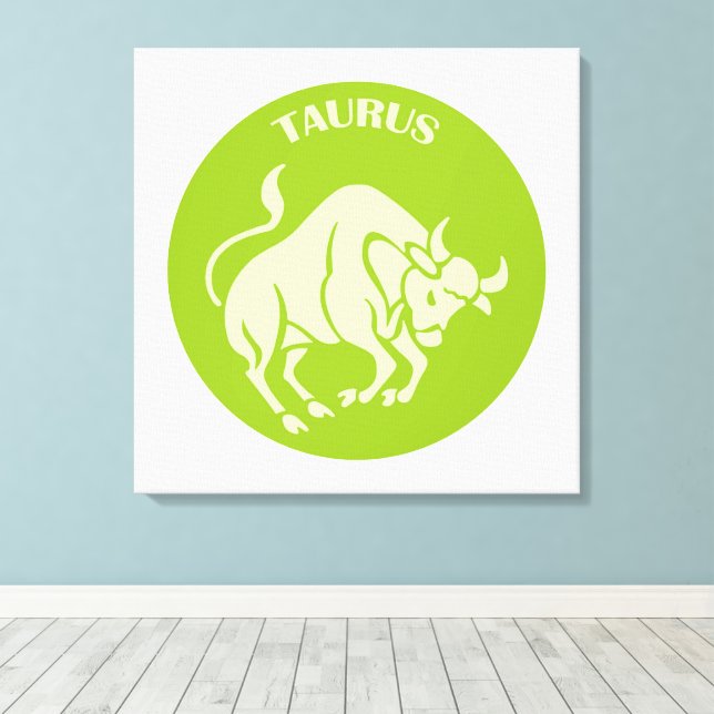 Toile Taureau, Signe du zodiaque, Horoscope, Astrologie (Insitu (Plancher de Bois))