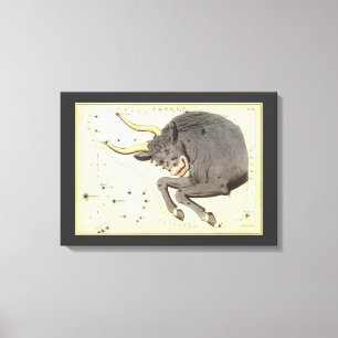 Toile Taureau Taureau, Constellation Vintage Miroir d'Ur