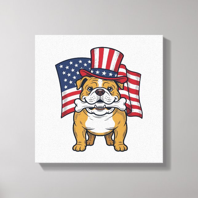 Toile Taurillon Patriotique Avec Drapeau Vector Design_1 (Recto)
