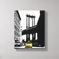 Taxi jaune de New York Brooklyn Bridge Pop Art
