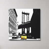 Taxi jaune New York City Nyc Brooklyn Bridge
