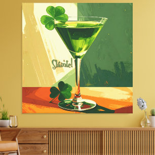 Toile Tchin Tchin Martini Shamrock Moderne du Milieu du
