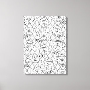 Toile Tea Pot Doodle 6