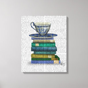 Toile Teacup et livres
