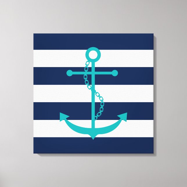 Toile Teal Anchor (Recto)