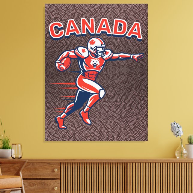 Toile Team Canada Football Dynamic Patriotic Athlete Art (Insitu(Salon))