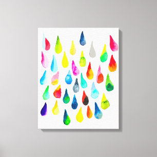 Toile Teardrops watercolor colorful whimsical