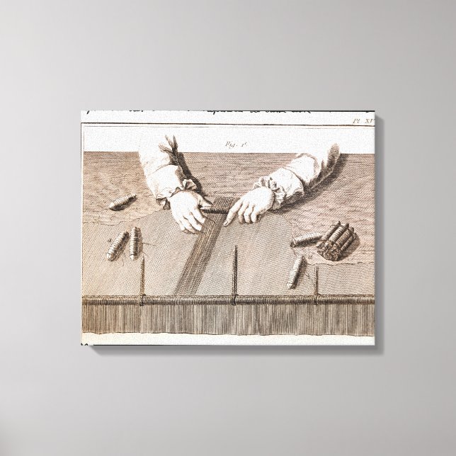 Toile Technique Basse-Lisse à la tapisserie des Gobelins (Recto)