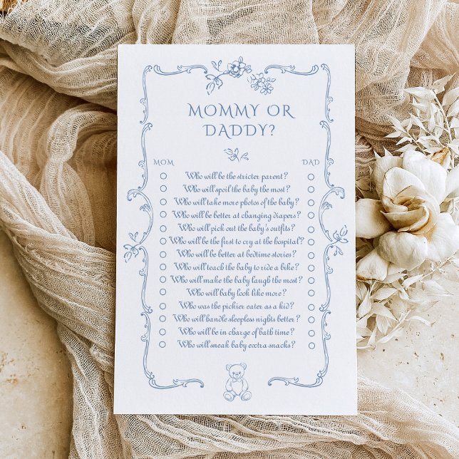 Toile Teddy Bear maman ou Daddy baby shower jeu (Créateur téléchargé)